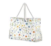 Kingdom of Shattered Flowers - Bolsa grande para mujer, a prueba de arena, con bolsillos laterales y bolsillos con cremallera