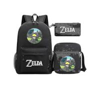 "kingdom Of Zelda Tears" Printed Schoolbag Three-piece: Teenage Student\'s Backpack + Unisex Shoulder Suit for Men And Women