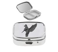 Kingfisher B22 - Pastillero con acabado negro hecho de peltre inglés fino en un pastillero con espejo para 2 días