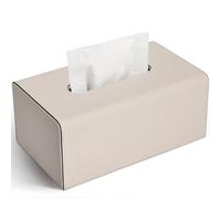 KINGFOM Caja de pañuelos de Piel sintética para Oficina, Coche o casa (A-Beige)