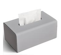 KINGFOM Caja de pañuelos de Piel sintética para Oficina, Coche o casa (A-Gris)