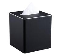 KINGFOM Caja de pañuelos de Piel sintética para Oficina, Coche o casa (C-Negro)