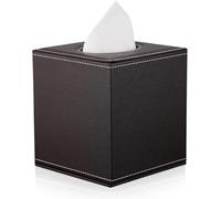 KINGFOM Cubeta de cuero cuadrado para caja de pañuelos (marrón)