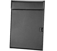 KINGFOM Portapapeles de oficina de piel sintética, clip magnético A4, tamaño carta, con soporte para bolígrafo, para enfermeras, estudiantes, profesores, color negro