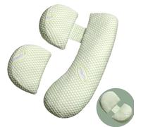KINGGOO Cojín de embarazo para dormir ajustable, soporte para espalda, caderas, piernas, vientre para mujeres embarazadas, almohada para dormir de lado con funda de algodón extraíble