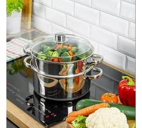 KingHoff 3 Unidades KH-3315 - Juego de ollas para cocinar al Vapor (2.5 L, 18 cm)
