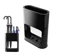 KINGHON Paragüero, soporte para paraguas con bandeja de goteo extraíble, soporte para paraguas negro, 4 ranuras, soporte minimalista para paraguas largos y cortos