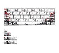 Kingjinglo Teclas de cinco lados con 71 teclas, hermoso patrón de flor de ciruelo chino para idiomas japonés/coreano/ruso, teclas de estilo chino con GHBOTTOM