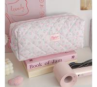 KINGKISS Bolsa de y Cabello Plegable para Mujeres con Estampado Lindo y Adecuada para Viajes - Estuche Cosmético Acolchado con Cremallera y Múltiples Bolsillos para Rizadores y Alisadores