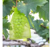 KINGLAKE 100 Bolsas de Red de Protección de Frutas, Organza Verde, 20 x 30 cm, para Plantas de Jardín, Árboles, Fresas, Uvas - Barrera de Regalo