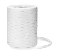 KINGLAKE Cinta de rafia, 200 m, de papel blanco, hilo de rafia, para paquetes de regalo, decoraciones navideñas, embalajes, ataduras para floristería, ganchillo, jardinería
