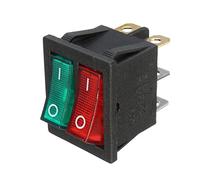 KingLan Interruptor Basculante De Encendido/Apagado Spst Doble De 6 Pines Interruptor De Luz Verde Roja Interruptor AC 250V/15A 125V/20A