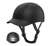 KINGLEAD Casco de Bicicleta, Casco Urbano Commuter, Elegante Casco de Bicicleta para Hombre y Mujer, para Ciclismo, Trekking, Ciudad, Scooter, Casco Ajustable (Negro, XL:60-62CM)