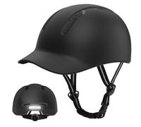 KINGLEAD Casco de bicicleta, Urban Commuter - Casco de bicicleta elegante para hombre y mujer - Para ciclismo, senderismo, ciudad - Patinete para hombre - Ajustable (negro, M: 54-58 cm)