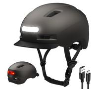KINGLEAD Casco para hombre y mujer, bicicleta con gafas magnéticas y luz USB recargable, carrera ajustable para montaña con tiras reflectantes