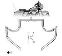 Kinglemc Barra Protectora de Motor para Harley Davidson Touring Road Glide Road King Street Glide Electra Glide CVO y Trike Modelos 09-23 (Plateado mostache)