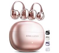 Kinglucky Auriculares de clip Gen 3, auriculares inalámbricos Bluetooth 6.0 de oreja abierta con micrófono, ajuste seguro para orejas pequeñas y usuarios de gafas, tiempo de reproducción de 50 horas