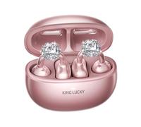 Kinglucky Auriculares de clip inspirados en joyas con aretes de diamante, ajuste cómodo y 40 horas de reproducción, auriculares inalámbricos Bluetooth 5.4 para mujeres, orejas pequeñas, regalos del