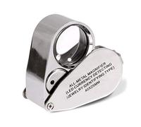 KingMas bolsillo 30 x 21 mm cristal lupa para joyería (plateado lupa ojo joyeros Lupa