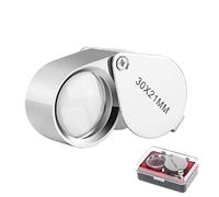 KINGMAS Lupa de joyería de Bolsillo, 30 x 21 mm, Lupa de Ojo para joyeros