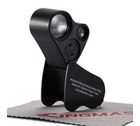 KINGMAS Lupa de joyería iluminada con 2 Lentes, 30 aumentos, 22 mm, 60 aumentos, 12 mm, Lupa de joyería con iluminación LED, Color Negro