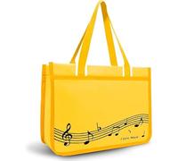 KingPoint Piano Key Music Note Bolso Música Tema Tote Bag Música Bolso Bolso Bolso Multiusos para Compras, Notas musicales amarillas, medium