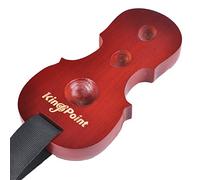 Kingpoint - Soporte de 3 agujeros con correa de madera maciza para pica de violonchelo - Tope antideslizante con ancla en forma de violonchelo, Red wood