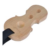 Kingpoint - Soporte de 3 agujeros con correa de madera maciza para pica de violonchelo - Tope antideslizante con ancla en forma de violonchelo, madera natural