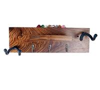 KingPoint Soporte de pared para guitarra, estantes de pared, soporte para guitarra, gancho de pared de madera para guitarra con soporte para púas y 3 ganchos de metal para guitarra eléctrica, guitarra