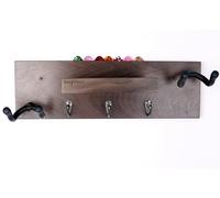KingPoint Soporte de pared para guitarra, estantes de pared, soporte para guitarra, gancho de pared de madera con soporte para púas y 3 ganchos de metal para guitarra eléctrica, guitarra acústica