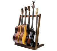 KingPoint Soporte para guitarra múltiple, estante de madera, soporte de exhibición, exhibición universal para guitarra