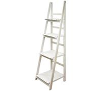 Kingpower Escalera de Estante la Estanteria 4 Anaquel Plegable Blanco