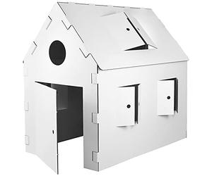 Kingpower Selección Casa de Juegos para Niños Castillo de Caballero Castillo de Juego Casa de Cartón Castillo de Cartón Casa de Niños para Colorear, Modelo:Casa de Juegos Blanca