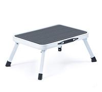 KINGRACK Paso Taburete,Escalera Plegable de un peldaño con Alfombrilla de Goma Antideslizante,Taburete de Cocina de Acero Ligero, soporta hasta 150KG