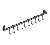 KINGRACK Percha de cocina y barra colgante, toallero de baño, colgador de pared, organizador para cuchillos, ollas y sartenes, con 10 ganchos en S