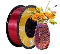 Kingroon Filamento PLA de seda de triple color, filamento PLA para impresora 3D de tres colores, precisión dimensional +/- 0,03 mm, bobina de 1 kg (2,2 lbs), filamento de impresora 3D rojo, azul y