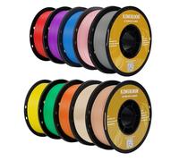 Kingroon Filamento PLA para impresora 3D, 10 rollos, precisión dimensional +/- 0.02 mm, carrete de 2.2 libras (2.2 libras), 1.75 mm, rojo, azul, verde, amarillo, madera, naranja, rosa, morado, plata