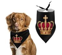 King's & Crowned - Bandana divertida para perros, gatos, cachorros, bufanda triangular para mascotas pequeñas, medianas y grandes