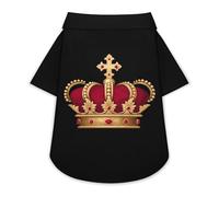 King's & Crowned - Camiseta con botones para perros pequeños, medianos y grandes