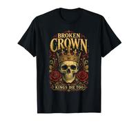 Kings Die Too Crowned Skull Gothic Dark Disfraz de Halloween Camiseta