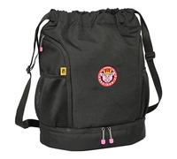 KINGS LEAGUE PORCINOS - Mochila Saco, Mochila, Ideal para Niños de Diferentes Edades, Cómoda y Versátil, Calidad y Resistencia, 34x15x43 cm, Color Negro