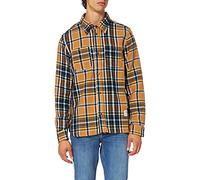 Kings of Indigo Juntoku Camisa, Multicolor (Camel Flannel Check 7503), X-Large para Hombre