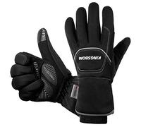 KINGSBOM Guantes térmicos Resistentes al Viento y a Prueba de Agua - 3M Thinsulate Invierno Guantes cálidos para Pantalla táctil - para Ciclismo, Unisex Adulto, Color Negro, tamaño Small