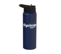 Kingsbridge Neighborhood Bronx NY New York Retro Script Stainless Steel Insulated Water Bottle