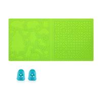 kingsea Alfombrilla de lápiz de impresión 3D, 41,2 x 20,3 x 0,25 cm, varios patrones 3D, alfombrilla con 2 almohadillas resistentes al calor, almohadilla de silicona para manualidades en 3D