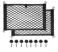kingsea Paquete de 2 bolsillos grandes de malla para almacenamiento de redes elásticas, 25 x 60 cm, bolsillos de malla para guardar redes con 8 tornillos de fijación para camiones, caravanas, barcos