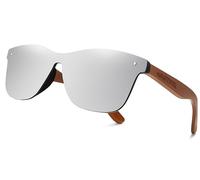 KINGSEVEN Gafas de sol de madera polarizadas para hombres y mujeres, protección UV, marco de madera de nogal