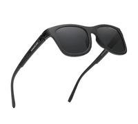 KINGSEVEN Gafas de sol polarizadas de moda para hombres y mujeres, protección UV400, ultraligeras, para ciclismo, conducción, pesca, 745-A1, A1-negro gris, large