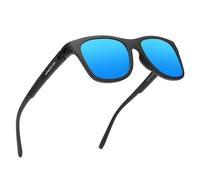 KINGSEVEN Gafas de sol polarizadas de moda para hombres y mujeres, protección UV400, ultraligeras, para ciclismo, conducción, pesca, 745-A1, A1-negro azul, large
