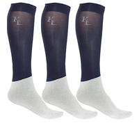 Kingsfield - Calcetines de torneo clásicos, unisex, color azul marino, paquete de 3 unidades, fáciles de moldear y cómodos